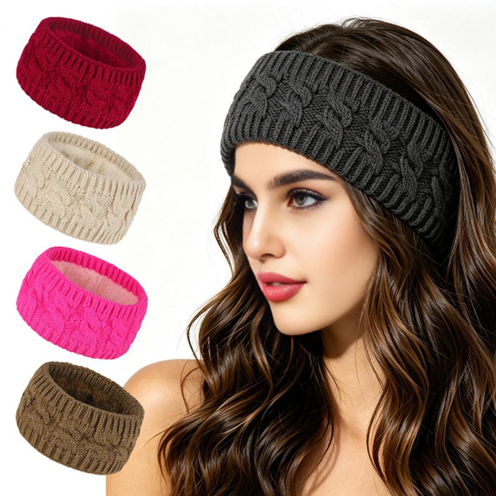 Fleece Ear Warmer Band - Elastik Örgü Saç Bandı Kadınlar İçin