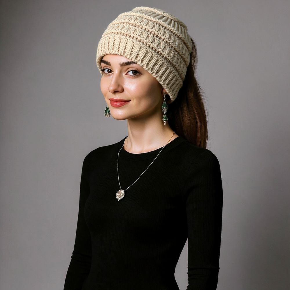 Fleece Ear Warmer Band - Sonbahar-Kış Örgü Saç Bandı, Geniş Elastik