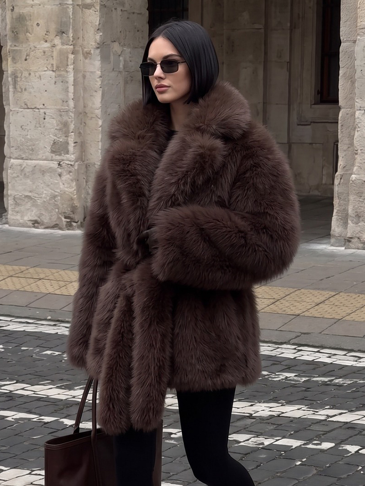 Wool Coat Peacoat - Mueyaruho 2026 Kış Kadın Lüks Suni
