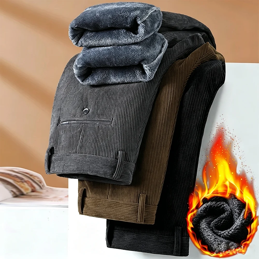 Corduroy Pant Warm - Rusya Kışlık Erkek Polar Korduroy Pantolon,