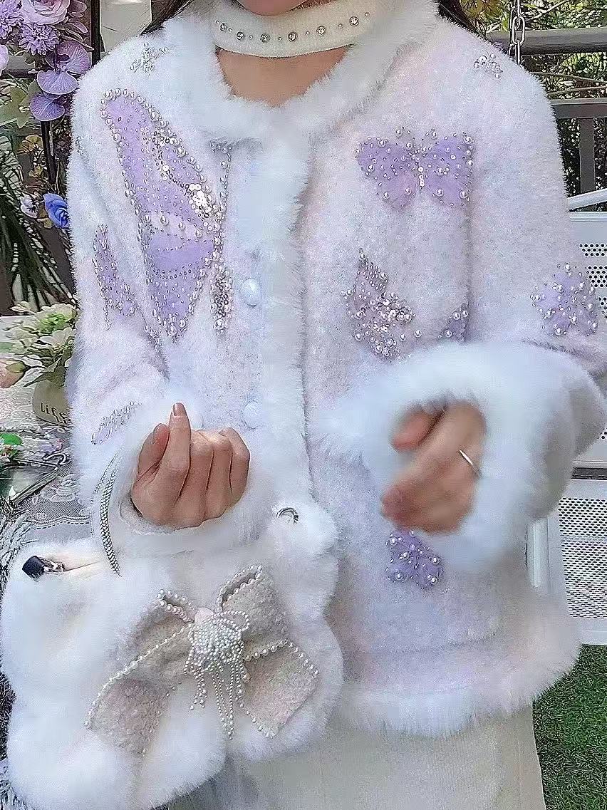 Lüks Tarz İnci Boncuklu Örgü Y - Wool Coat Peacoat incelemesi ve fiyatı
