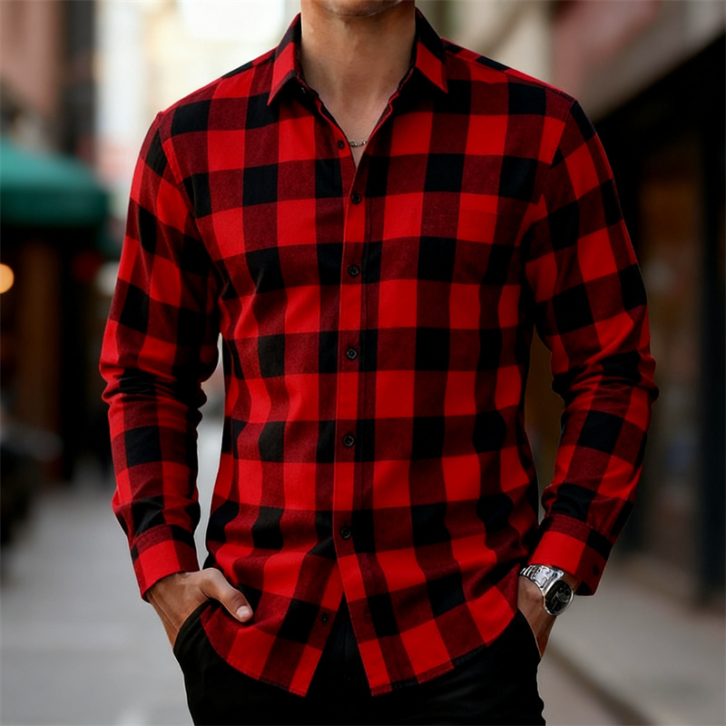 Erkek Klasik Kırmızı ve Siyah  - Flannel Shirt Lined incelemesi ve fiyatı